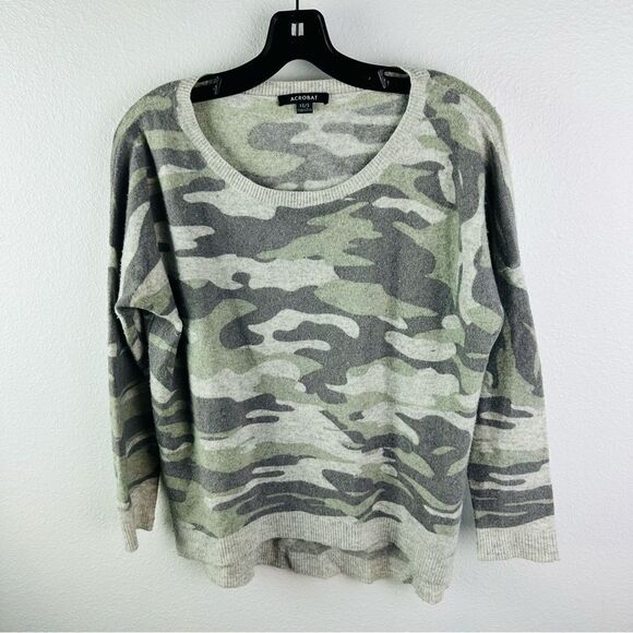 Acrobat Oversized Camo Wool Cashmere Blend Sweater Women’s Size XS/S - Picture 1 of 3
